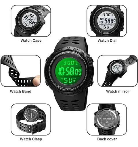 Мужские спортивные часы Skmei 1681 с термометром Белый - фото 5