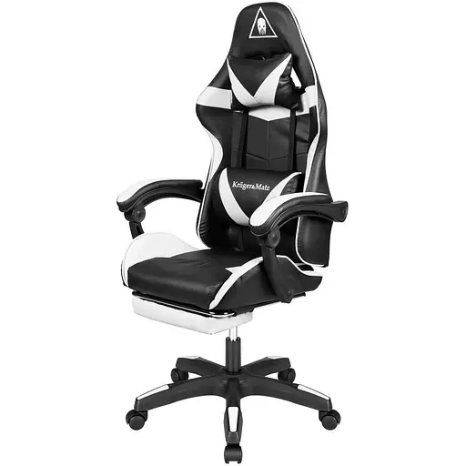 Кресло геймерское Kruger & Matz GX-150 с подставкой для ног Black/White - фото 1