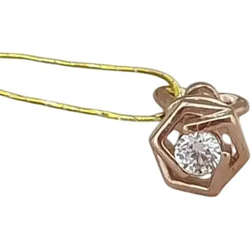 Золотая моносерьга-пуссета Платон с фианитом. 1С157/01Б-1