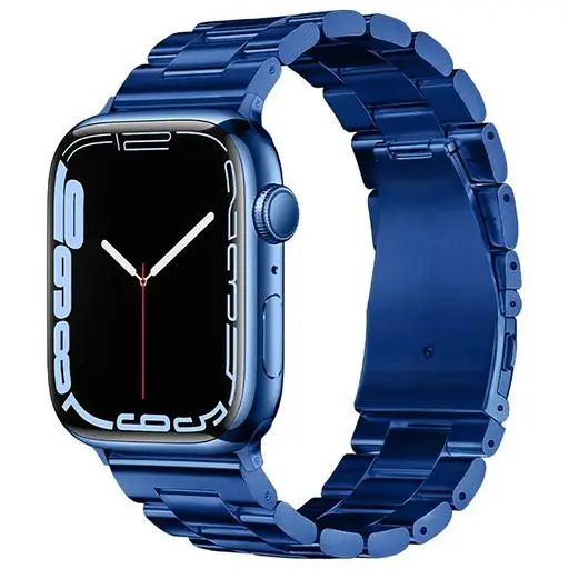 Ремінець металевий Hoco iWatch WA10 three-bead 42/ 44/ 45/ 49 mm синій - фото 1