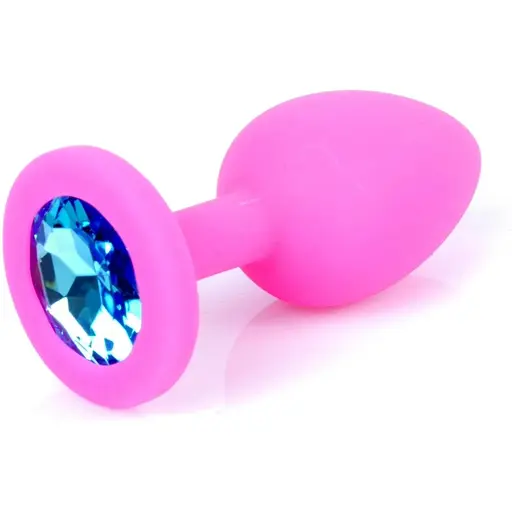 Силіконова анальна пробка Boss Of Toys Boss Series - Jewellery Pink Silicon Plug Medium Light Blue M, BS6400085, Рожевий / голубой