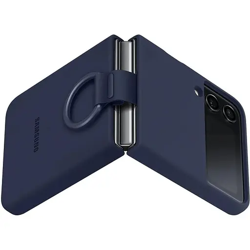 Оригінальний силіконовий чохол із кільцем Samsung для Galaxy Z Flip4 Silicone Cover with Ring Navy EF-PF721TNEGUA - фото 6
