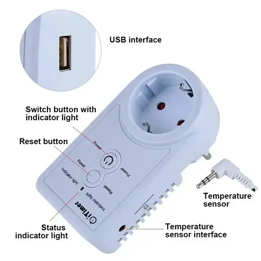 Розумна розетка Waytronic iTimer GSM з датчиком температури, з дистанційним управлінням через СМС  русифікована версія - фото 5