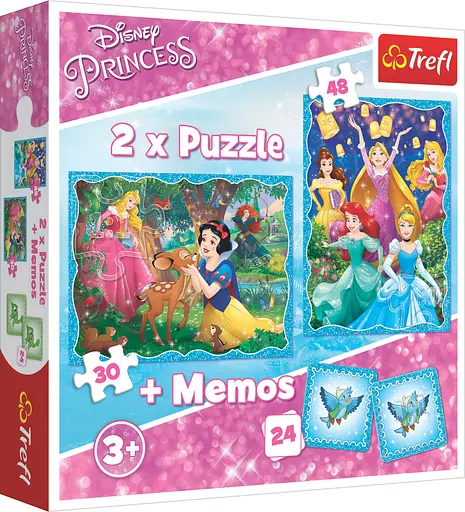 Набір Пазли - (2в1 + Мемо) - "Чарівний світ" / Дісней: Принцеси - фото 1