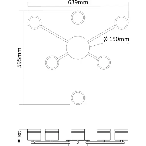 Светильник Videx под лампу 6xGX53 черный накладной (VL-SPF21B-BP) - фото 3