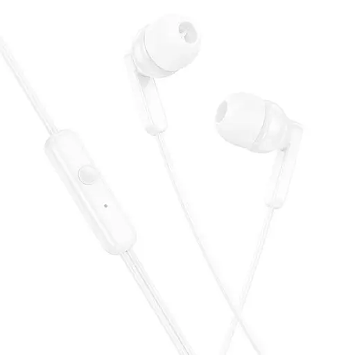 Дротові навушники Hoco M121 Bright universal earphones with microphone, 3.5mm, 1.2m, white - фото 3