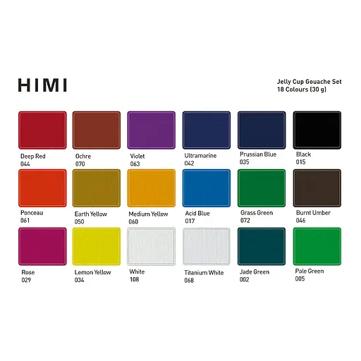 Набор гуашевых красок Jelly Cup 18×30 мл зеленый пластиковый пенал HIMI - фото 2