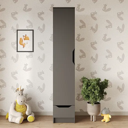 Пенал закрытый 1Д1Ш Лилу 40x40x210 см Антрацит (MBS-1386) - фото 2