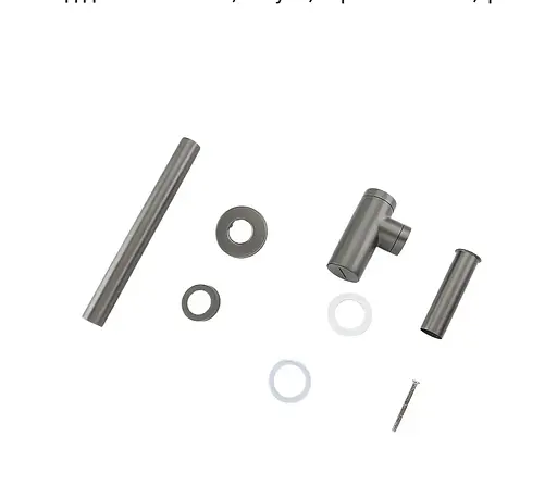 Сифон для раковини під донний клапан, латунь, збройова сталь Frap F82-9, Графітовий хром - фото 2