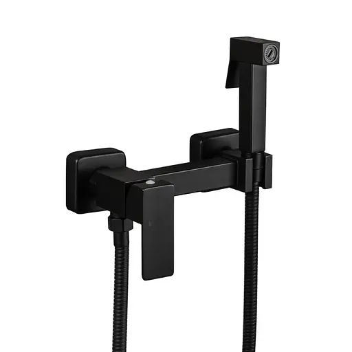 Змішувач для гігієнічного душу зовнішнього монтажу 35 чорний сатин Frap 1/10 F7504-6, Чорний матовий - фото 1