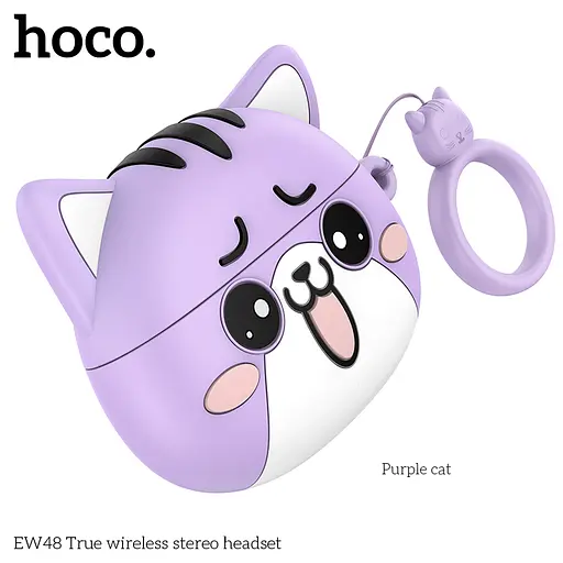 Навушники Hoco EW48 TWS | BT5.3, 30/300mAh, 4h | purple cat - фото 2