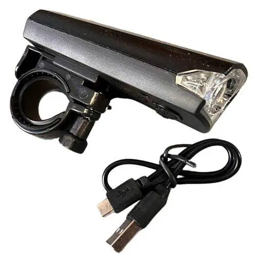 Велофара передняя с велосипедным звонком SB-265 аккумуляторный велофонарь USB Черный - фото 1