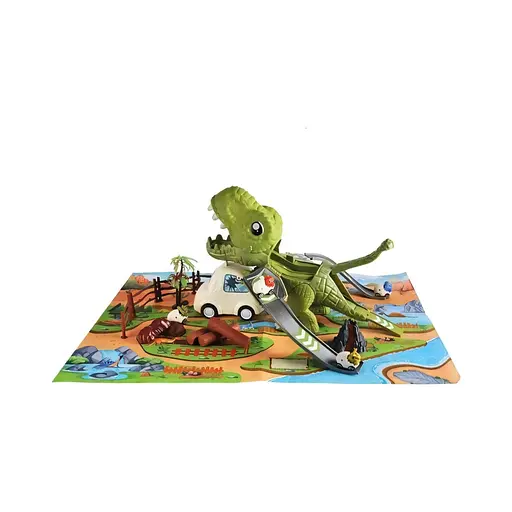 Ігровий трек LT 030 з інерційними машинками та аксесуарами, 5 машинок, пускові пристрої, декорації та килимок