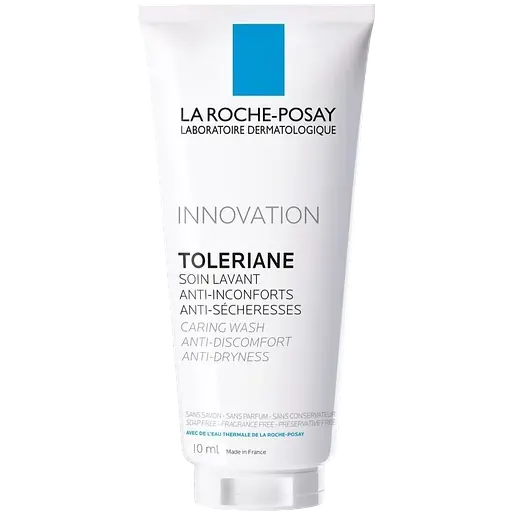 Набор La Roche-Posay: сыворотка для лица Anthelios SPF50+ увлажняющая солнцезащитная с антиоксидантами 50 мл + очищающий гель-крем Toleriane для чувствительной кожи 50 мл + косметичка-органайзер Anthelios - фото 4