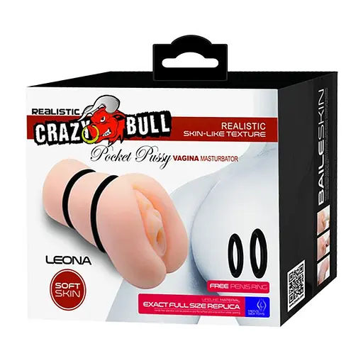 Мастурбатор Crazy Bull Leona Pocket Pussy тілесний - фото 8