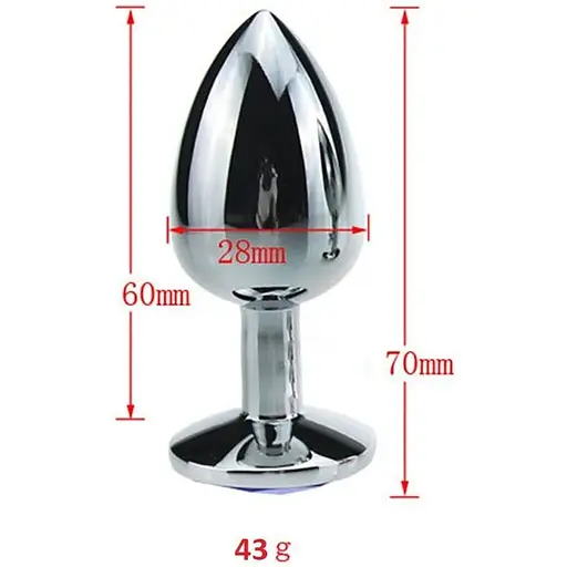 Анальна пробка з кристалом SKN-MS65 (розмір S), Срібний / Белый - фото 3