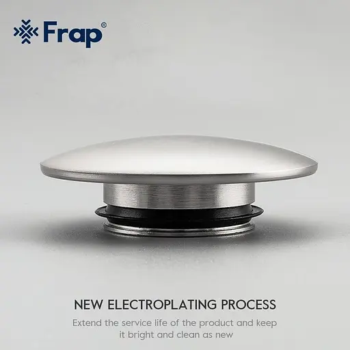 Донний клапан Frap F62-5, автомат, 1 1/4", сатин, Хром матовий - фото 5