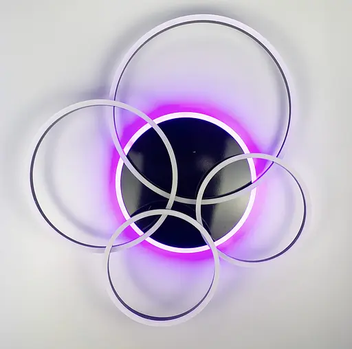 Сучасний світлодіодний світильник на 4 кільця Line.F A 55021/4 RGB BR BK - фото 4