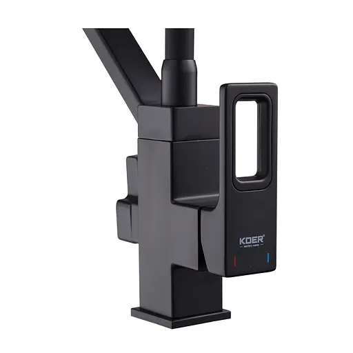 Смеситель для кухни на две воды Koer KB-72009-05 KR5007 Черный матовый - фото 4