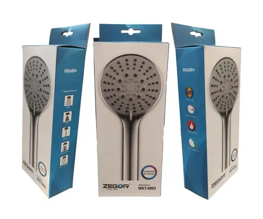 Воронка душевая Zegor/Troya WKY-6003 пластик 5 режимов Хром 30412 - фото 2