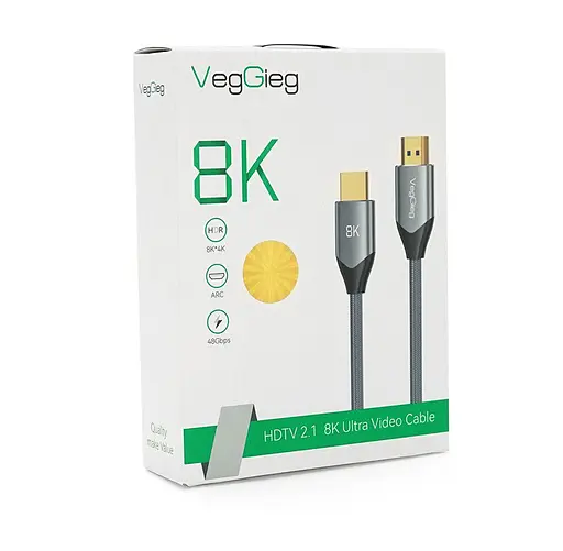 Кабель HDMI VEGGIEG VH401 8K v2.1 48Gbit HDR ARC 1m - фото 3