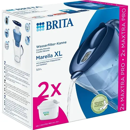 Фільтр-глечик Brita Marella XL Memo MXPro 3.5л Blue + 2 картриджа (1052786) [150431] - фото 5