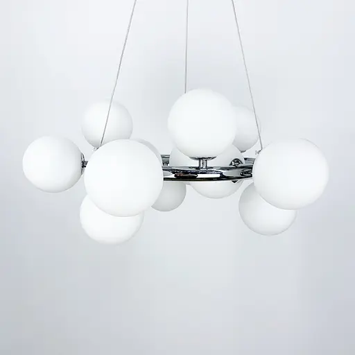 Подвесная люстра в хроме с белыми плафонами Line.F SG 47/15 CH+WT - фото 2