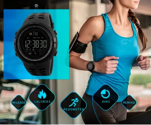 Умные наручные часы Skmei 1250 Smart Clever (Черные) - фото 6