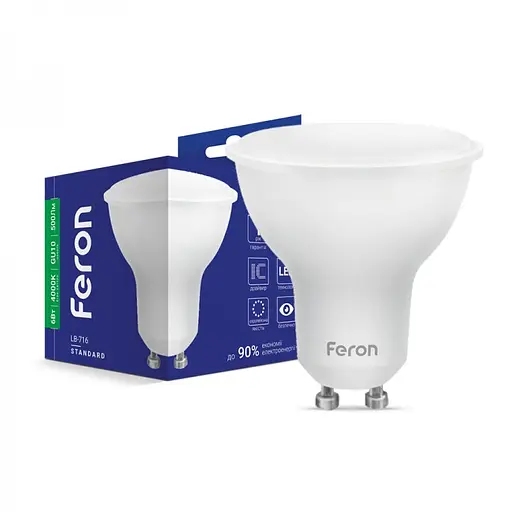 Лампа светодиодная Feron LB-716 MR16 GU10 230V 6 Вт 4000K (25685)