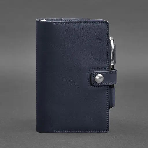 Шкіряний блокнот (Софт-бук) 4.0 темно-синій Краст - фото 6