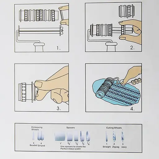 Валик для нарезки полос и декора мастики марципана теста кондитерский пластиковый со сменными насадками 17 см, Kitchen Master Белый 85828 - фото 5
