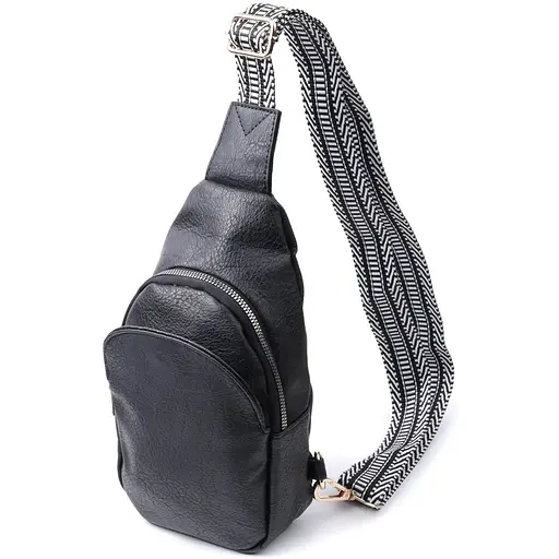 Женская сумка через плечо Vintage из экокожи с акцентом на текстильную лямку 15х25х5 см sum0026956 - фото 1