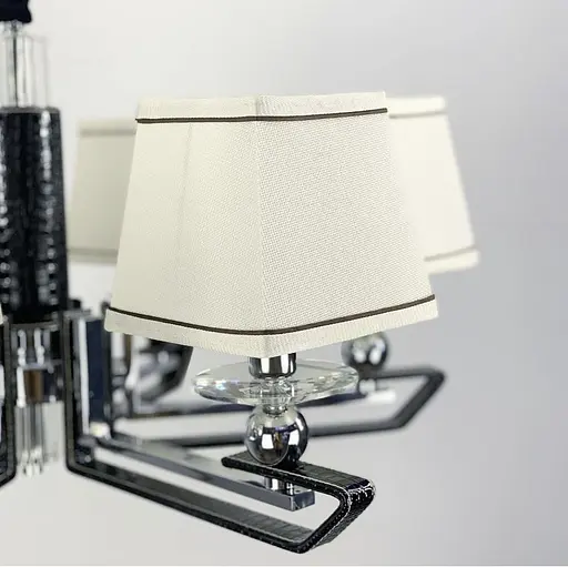 Люстра с черной экокожией на 6 абажуров Line.F S 1449/6 BK - фото 5