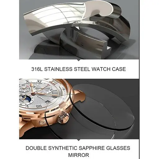 Водостойкие механические часы Borman Club golden - фото 9