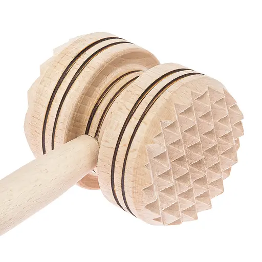 Молоток для відбивання м'яса круглий дерев'яний 30 см, Woodly 84224 - фото 6