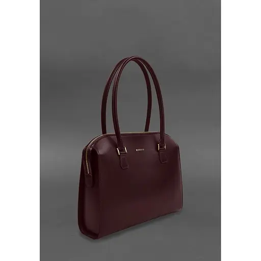 Жіноча шкіряна сумка Business бордовий Краст - фото 1