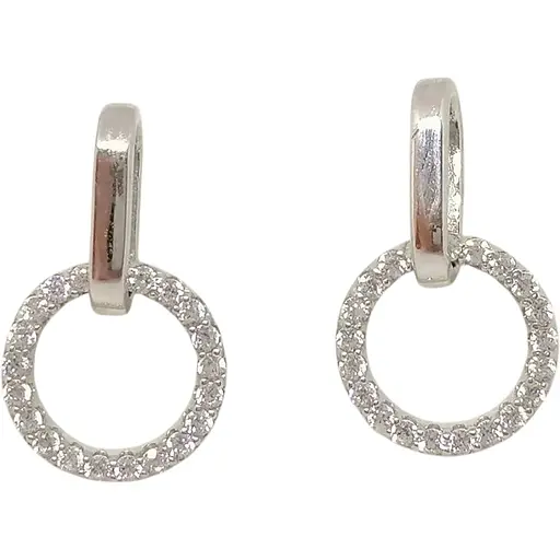 Серебряные пуссеты Qvaliz с фианитами. 90200974