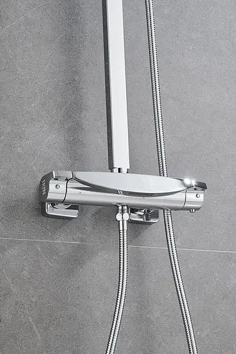 Душова система зовнішнього монтажу з термостатом Nett STH-32, Хром - фото 3