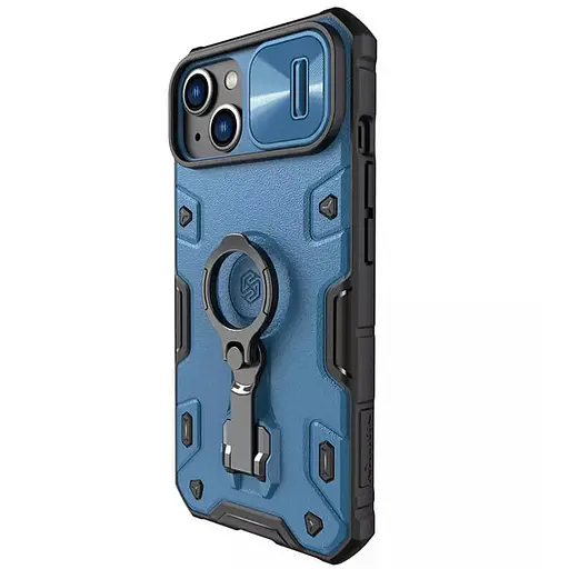 Чохол TPU+PC Nillkin CamShield Armor Pro no logo шторка на камеру для Apple iPhone 14/13, 6.1 Синій - фото 4