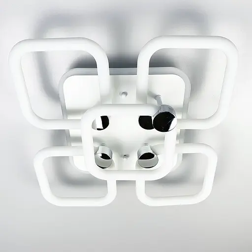 Люстра с квадратными LED кольцами, рассеивающая свет на 360° Line.F A 2837/4+1S RGB WH - фото 4