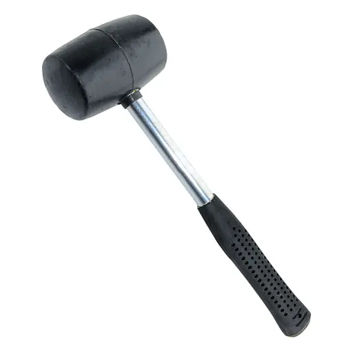 Киянка резиновая Sigma 450 г черная, металлическая обрезиненная рукоятка (4317481) - фото 1