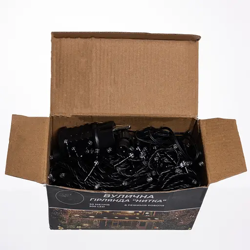 Гірлянда Нитка вулична GarlandoPro 30 м 300 LED чорний дріт Синій CF300L30MBBL - фото 4