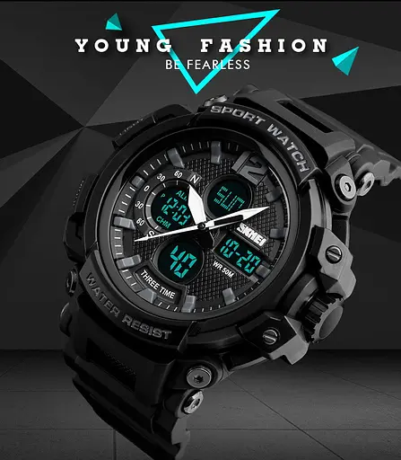 Чоловічий годинник Skmei 1343 Halk Чорний - фото 3