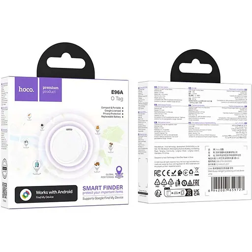 Брелок для поиска вещей Hoco E96A White [151389] - фото 3