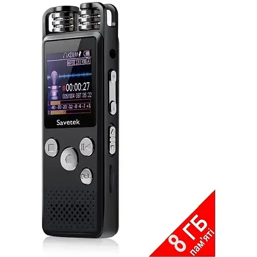 Диктофон цифровой Savetek GS-R07, 8 ГБ - фото 2