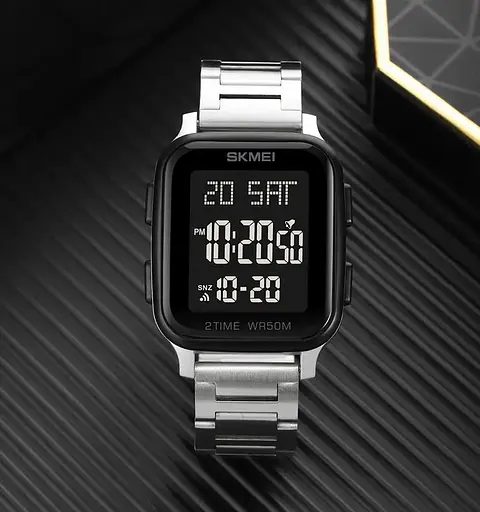Чоловічий наручний годинник Skmei 1859 на браслеті (Сріблястий) - фото 5