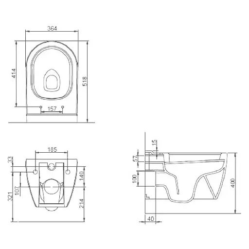 Унитаз подвесной Volle Amadeus 13-06-055Black с сидением Soft Close, Черный - фото 2