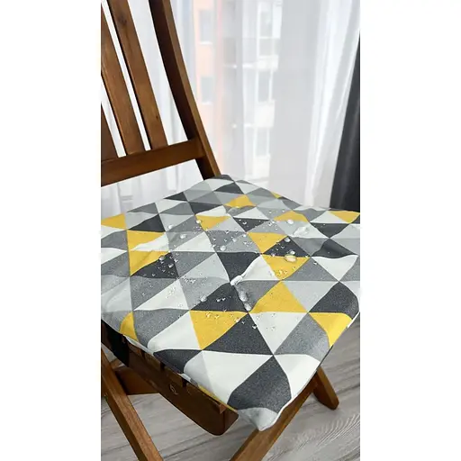 Водоотталкивающая подушка на стул Треугольный принт (2 шт.) - фото 6