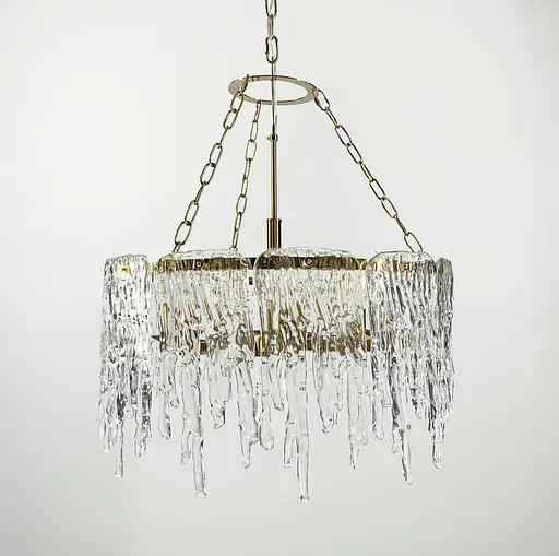 Дизайнерская люстра с прозрачными стеклянными пластинами Line.F Диаметр 60см - фото 3