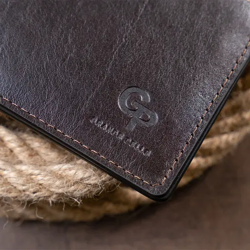 Кожаный портмоне Grande Pelle 9х10х1 см acs0014771 - фото 9